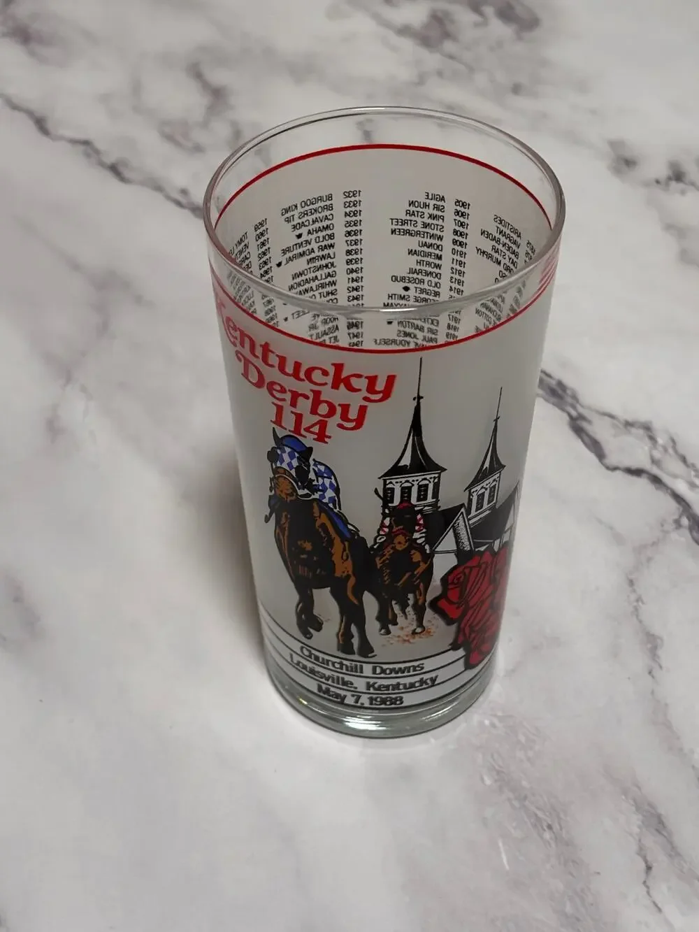 1988 Kentucky Derby Official 114 Churchill Downs Vintage Julep Glass Louisville